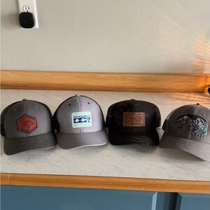 The North Face Men's Gray and Black Logo Patch Baseball Caps - Set of 4